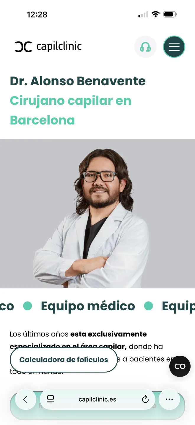 Cards de testimonios reales con métricas de folículos