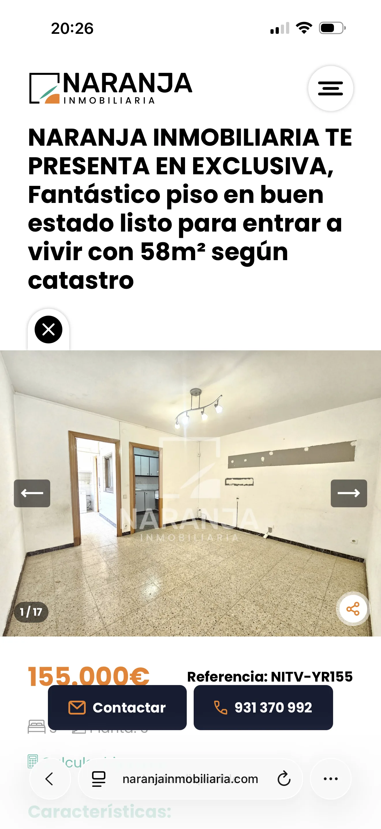 Vista de propiedad exclusiva con precio y contacto