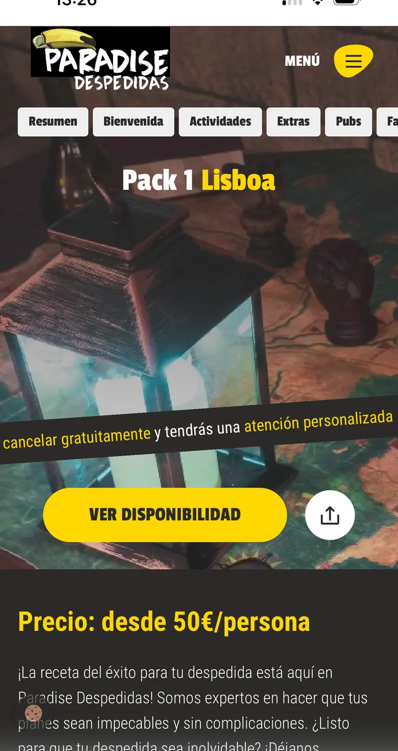 Ficha de Pack 1 Lisboa con tabs